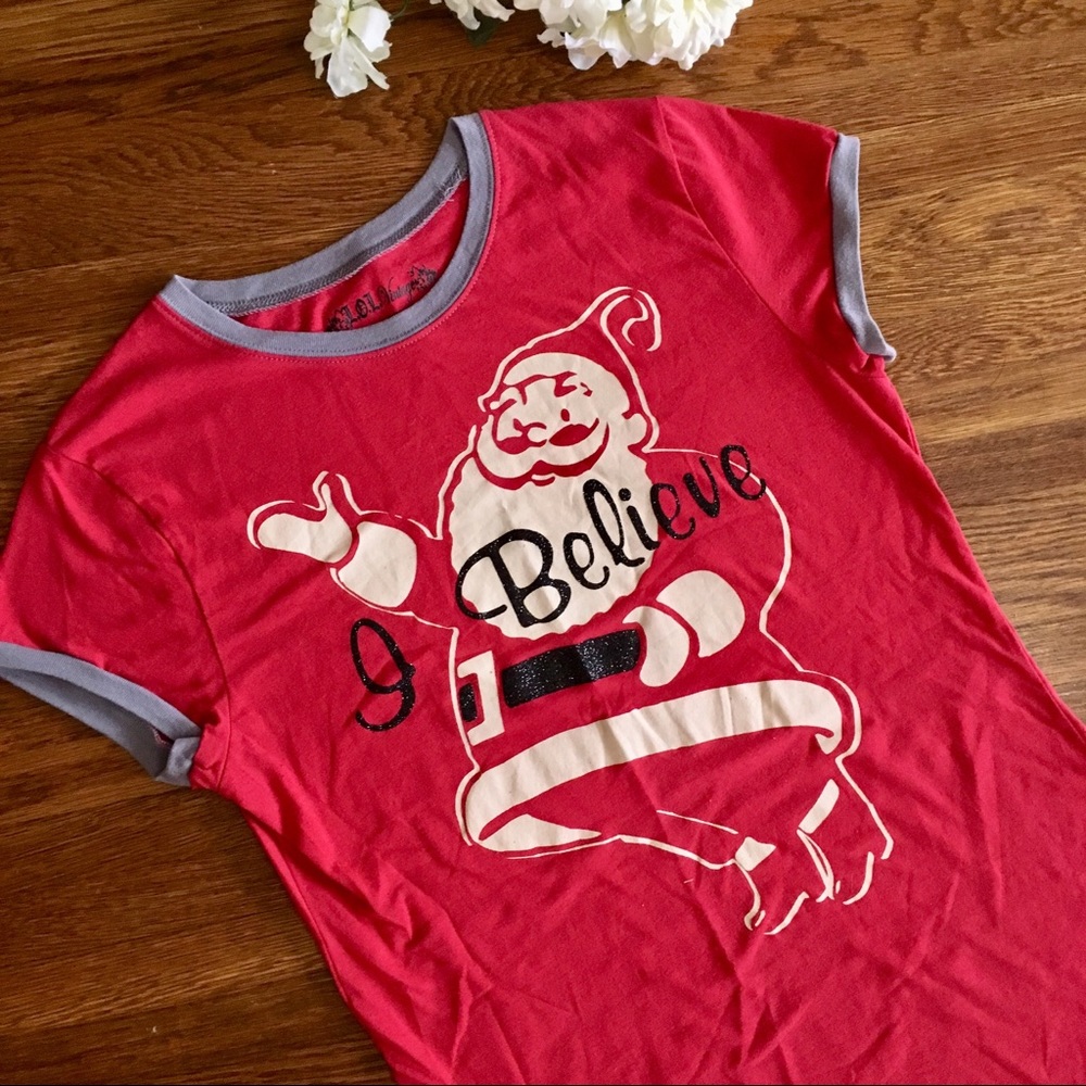 SOLD I Believe Santa glitter T-shirt XXL - Picture 1 of 5